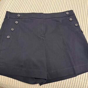 Chico's Navy Button-Detail Bermuda Shorts